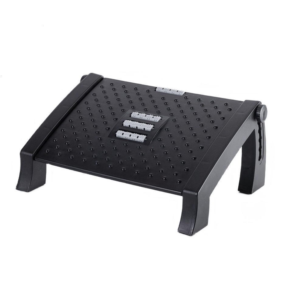 Adjustable footrest with massager